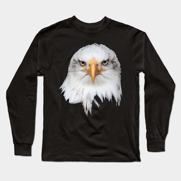 Bald Eagle. White head frontal portrait Long Sleeve T-Shirt by funfun